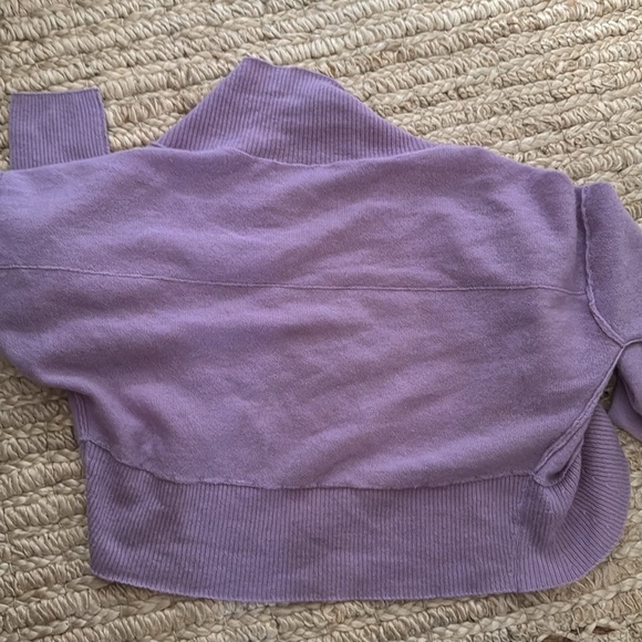 Free People Disco Cashmere Shrug Cropped Cardigan Small Purple Lavander - Picture 3 of 7